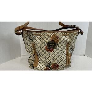 L.A.M.B. by GWEN STEFANI EUC XL MARIGOLD COATED CANVAS BUCKET DRAWSTRING BAG